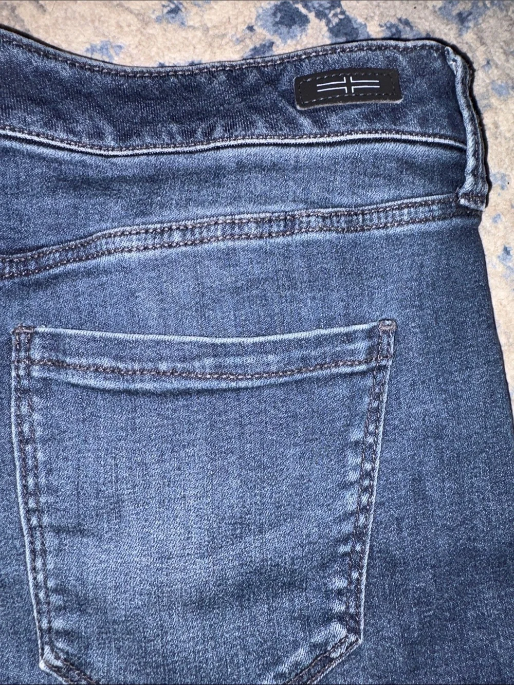Liverpool Blue Rolled Cuff Denim Shorts